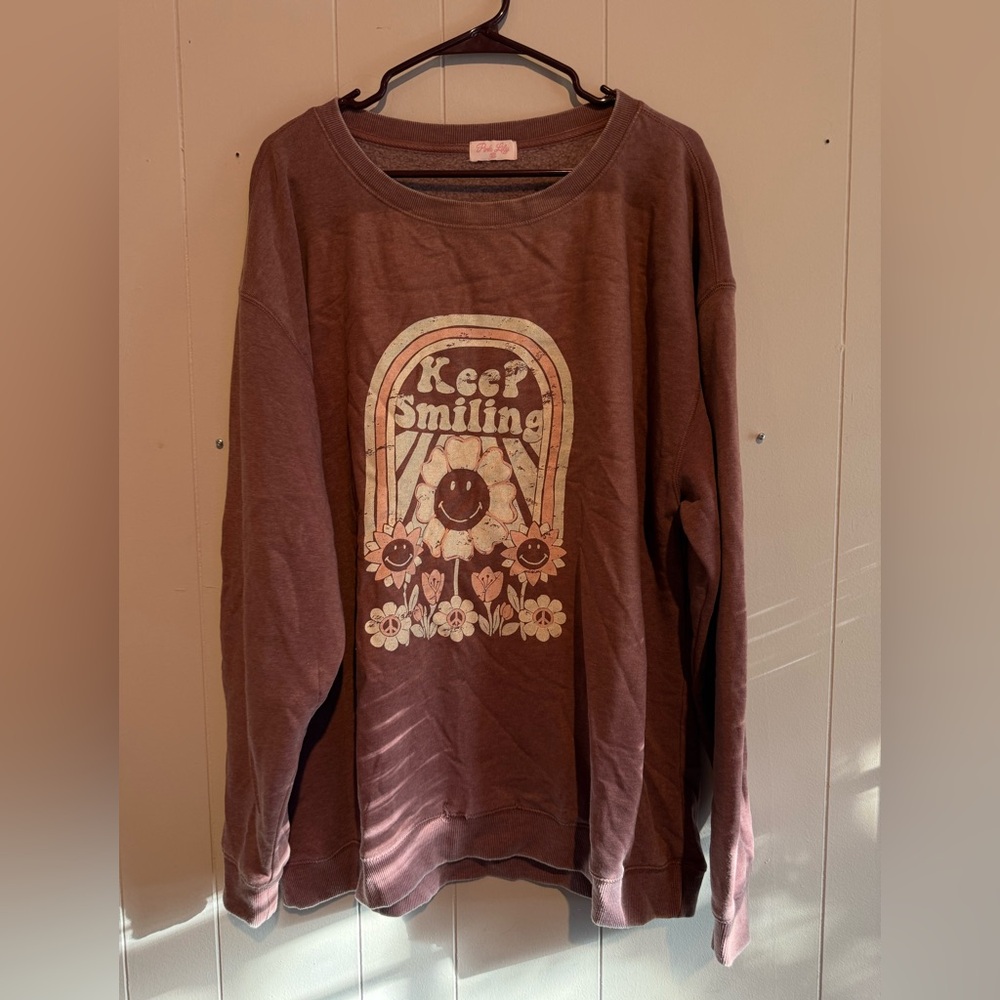 Pink Lily Brown Cozy Sweatshirt